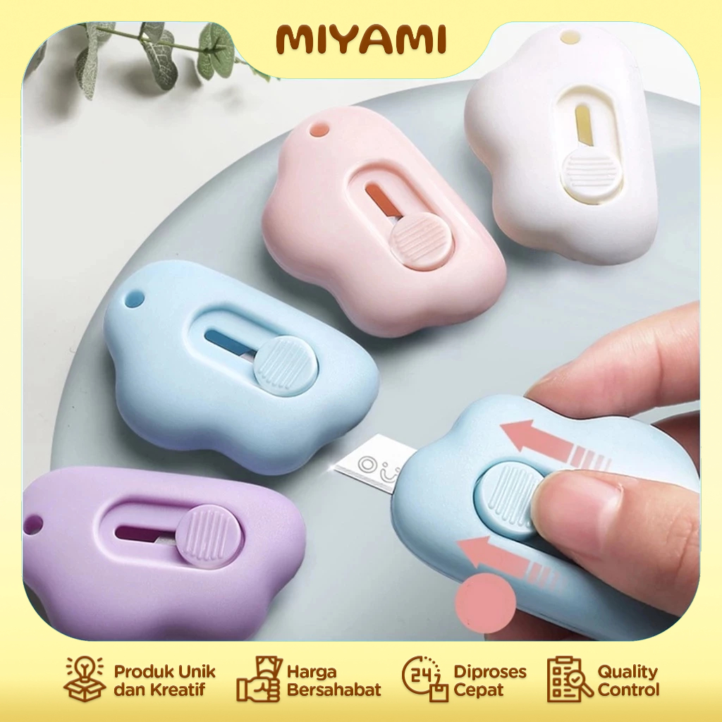 

CUTTER MINI Model Awan Pisau Silet Pemotong Kertas Lakban Portable - MI