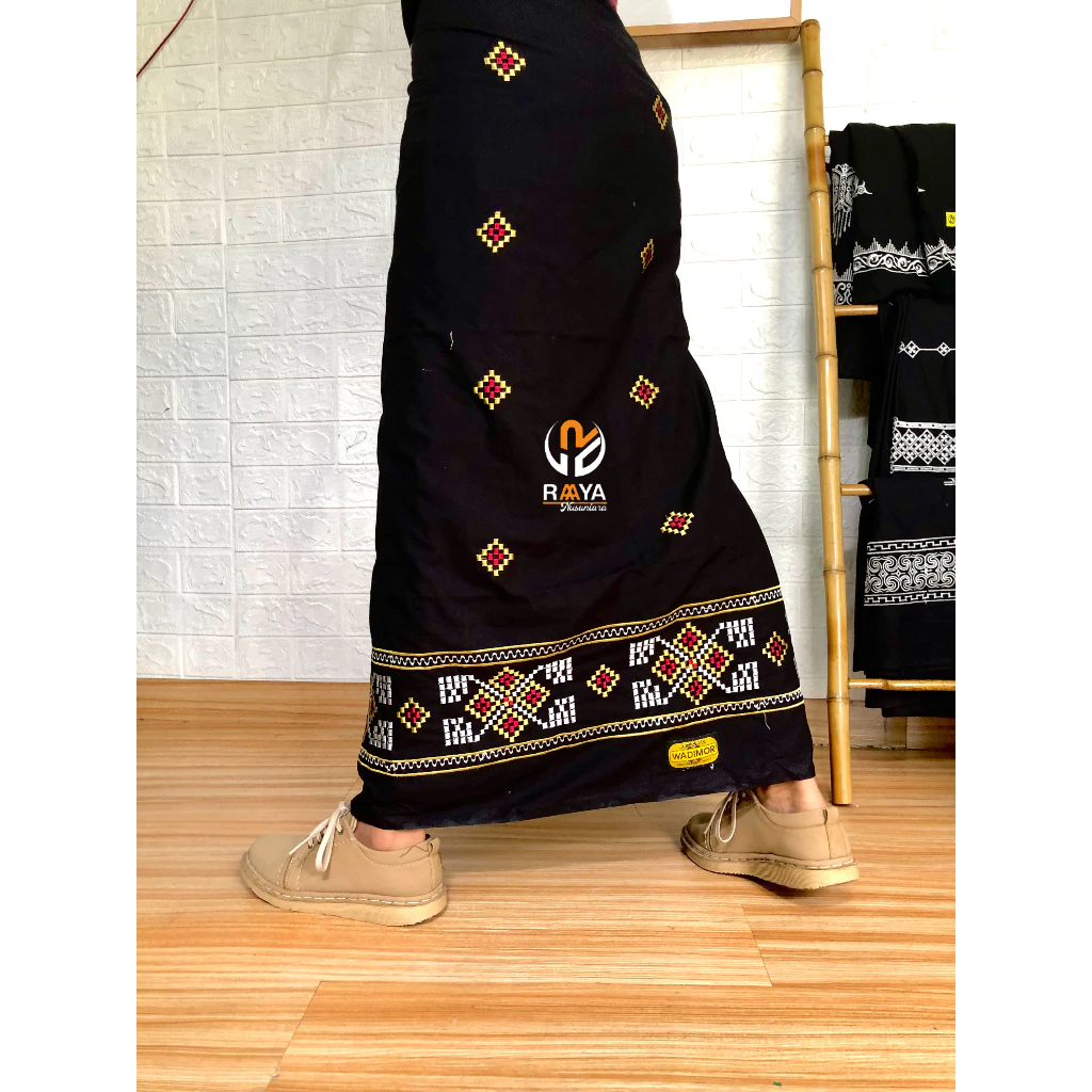 Wadimor - Sarung Bordir Premium mewah songket adat warna hitam