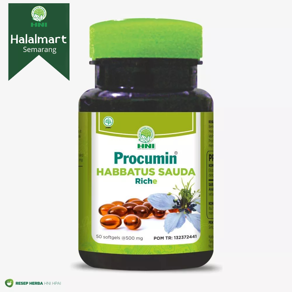 PROCUMIN HABBATUSSAUDA RHICE VITAMIN E 50 KAPSUL SOFTGEL HNI HPAI | MINYAK HABBATUSSAUDA KAPSUL