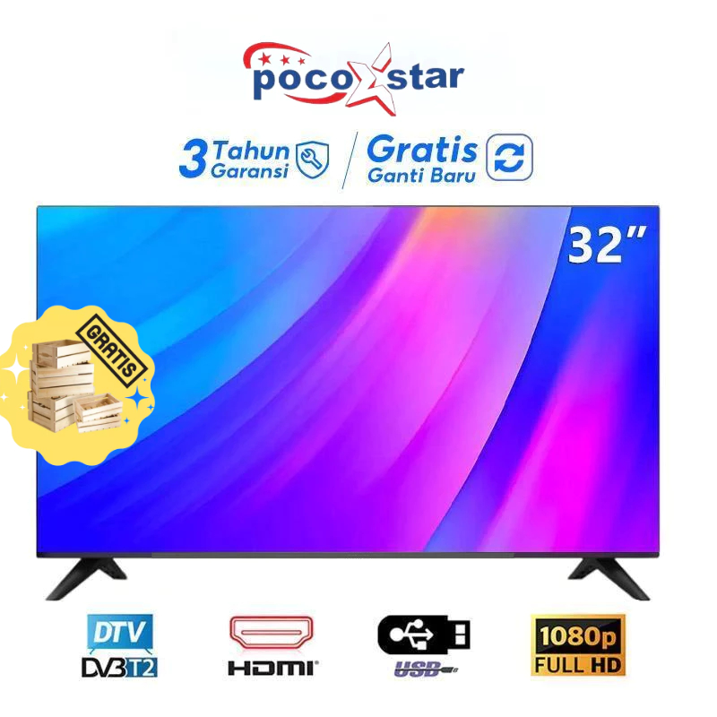 POCOSTAR Digital TV 32 inch Smart TV 32 inch TV LED Android 11.0 FHD Televisi