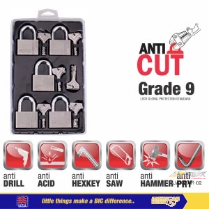 Gembok American Secure Master Key 60mm Gen 4 isi 5 Pcs S931360MK5