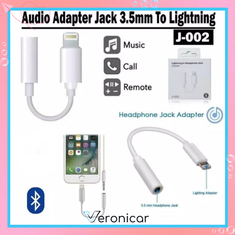Convertor iphone Lightning to 3.5mm lightning/type-c Converter Earphone Adapter Bluetooth Headphone Audio for iphone sambungan headset-Ver