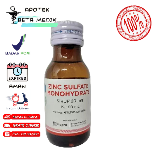 ZINK Sulfate Sirup 60 ML - Vitamin Anak Diare Zinc Syrup Mepro