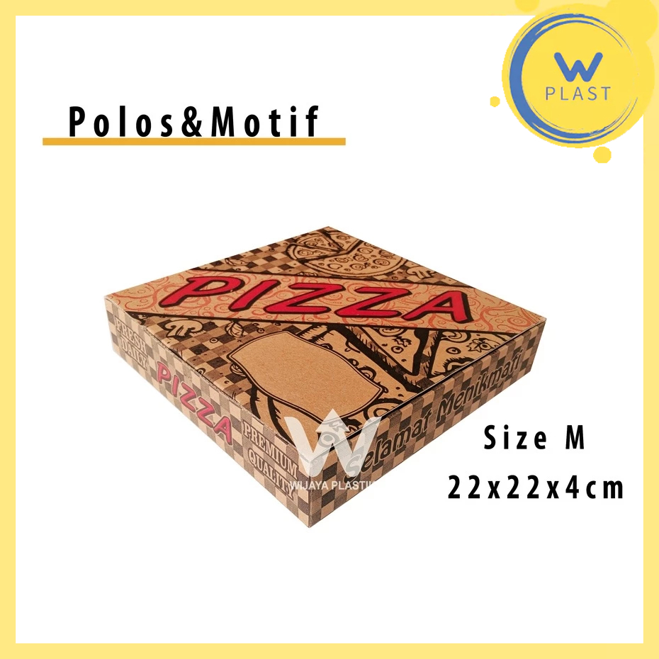 

Box Pizza ( M ) 22x22 ( Polos & Motif ) --- @Pcs | E FLUTE dus kemasan kardus corrugated coklat 22 ekonomis murah termurah kuat Pcs