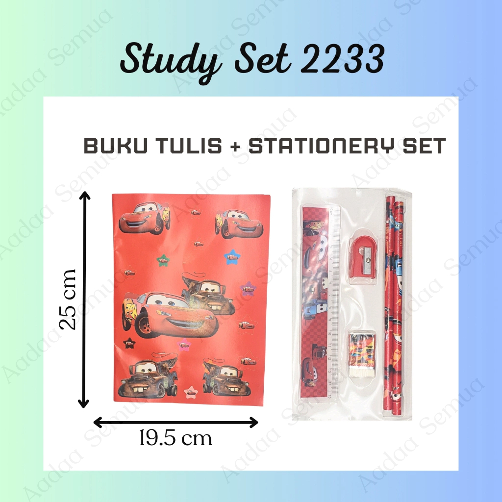 

Set Alat Tulis Buku Pensil Penghapus Rautan Penggaris