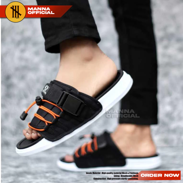 Sandal Slide Pria Sandal Selop Hitam Casual Distro