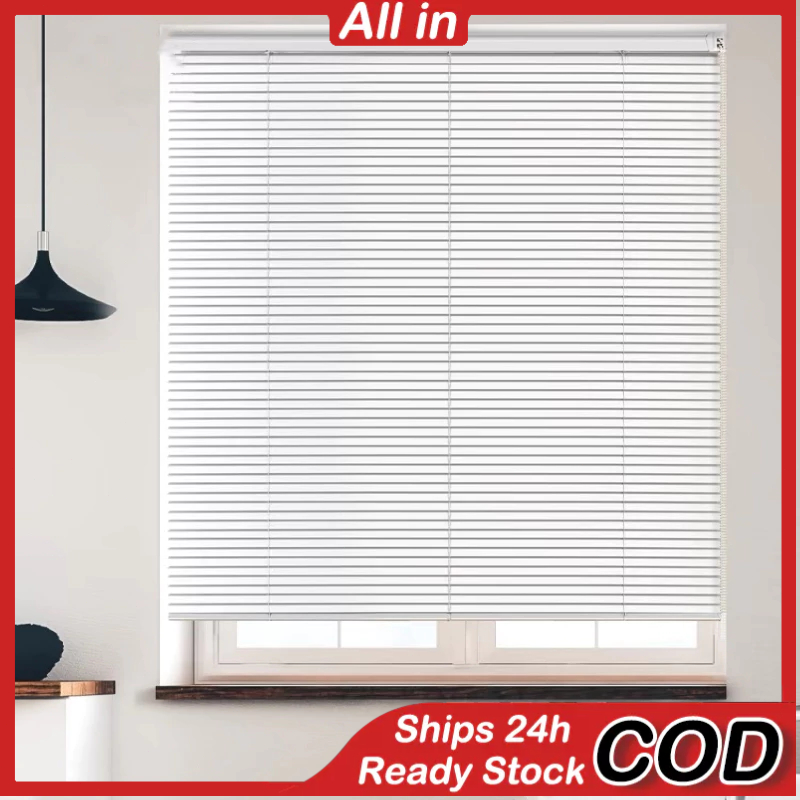 [Termasuk sekrup] Tirai 60x180 cm Venetian Blinds 25 Mm - Putih Tirai penutup kerai Hordeng