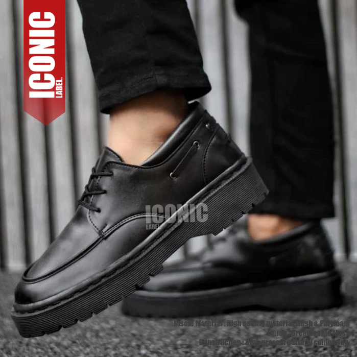 Sepatu Hak Tinggi Pria Oxford Hitam Formal Kerja Pria