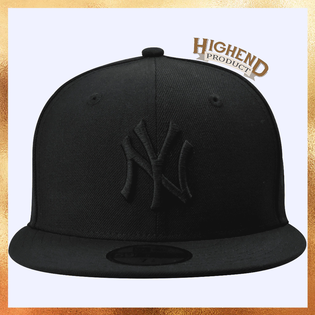 Topi New Era MLB NY New York Yankees Triple Black 59FIFTY Baseball Fitted Hat 100% Original
