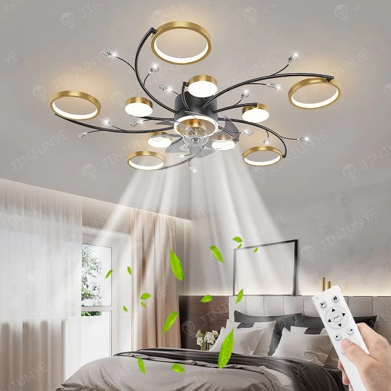 Ay00 Lampu Kipas Angin Gantung Plafon Remote Lampu Tempel Dengan Lampu Lebih Tenang Untuk Kamar