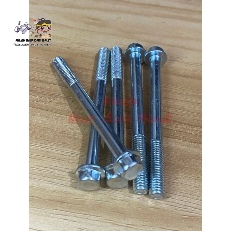 Baut CVT M6x70 / Baut Blok Mesin M6x70 / Baut Flange Bolt M6x70 Kunci 8