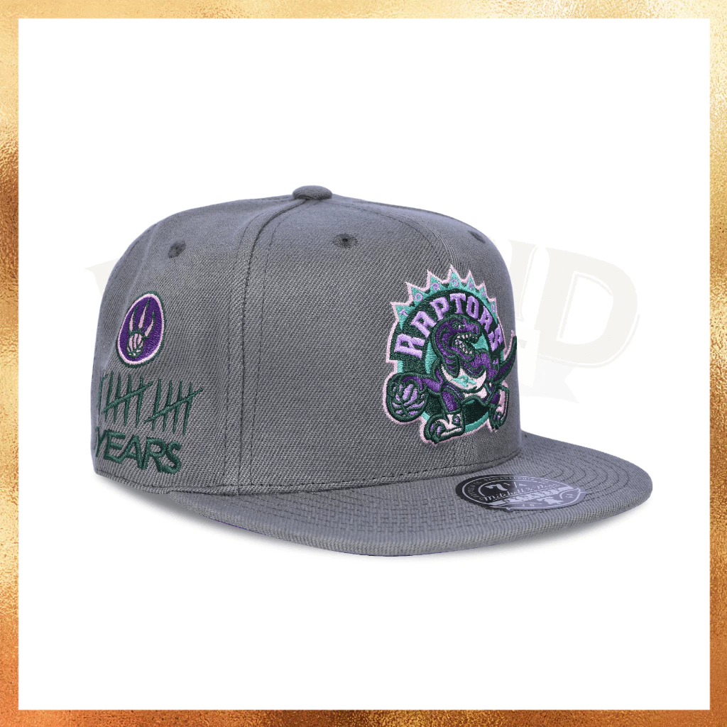 READY STOCK Topi Mitchell and Ness NBA Toronto Raptors Patch Fitted Hat 100% Original