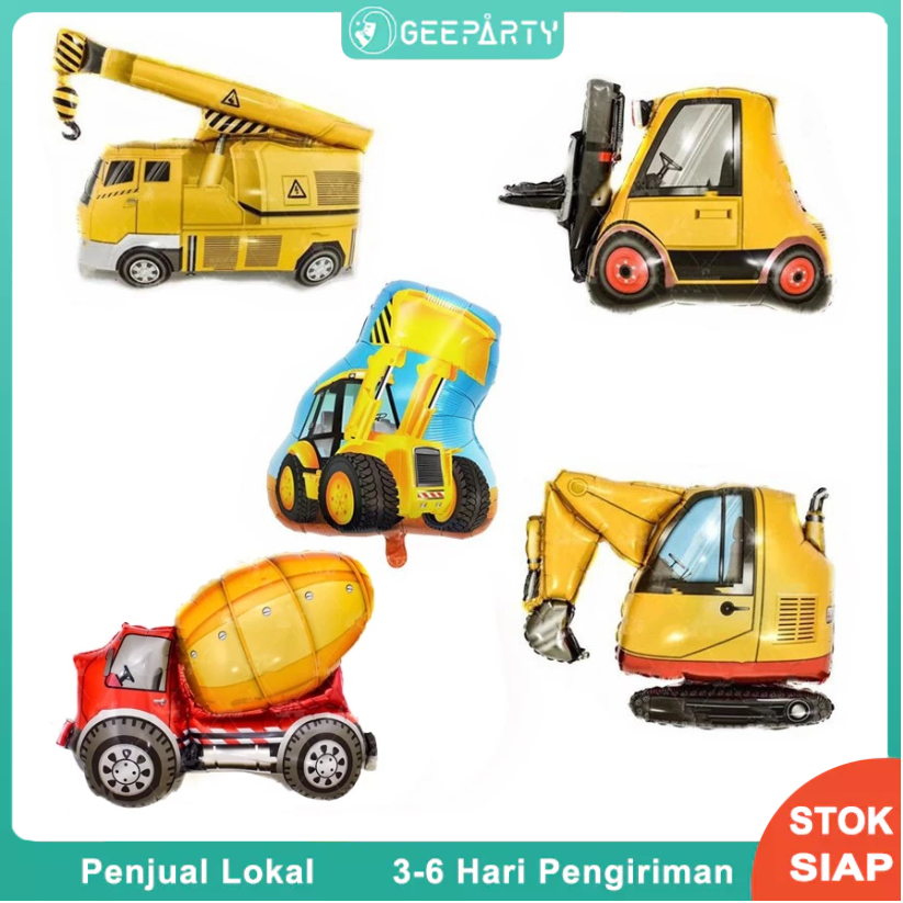 32 inci Konstruksi Tema Seri Traktor Truk Besar Balon Mainan Dekorasi Pesta Ulang Tahun Anak-anak