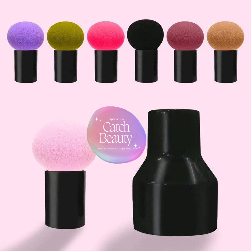 CB (free TEMPAT) Spons Make Up Jamur Sponge Gagang Beauty Blender