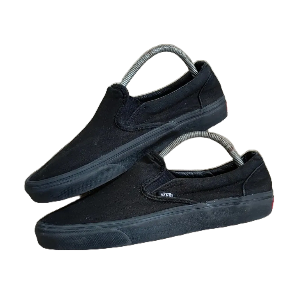 [ FLASH SALE ] SEPATU PRIA WANITA SLIP ON CLASSIC FULL BLACK SEPATU WANITA HITAM POLOS SLIP ON KASUA