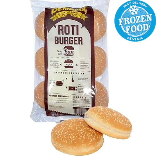 

Bernardi Roti Burger Frozen Bun Polos, Wijen 300g Isi 6