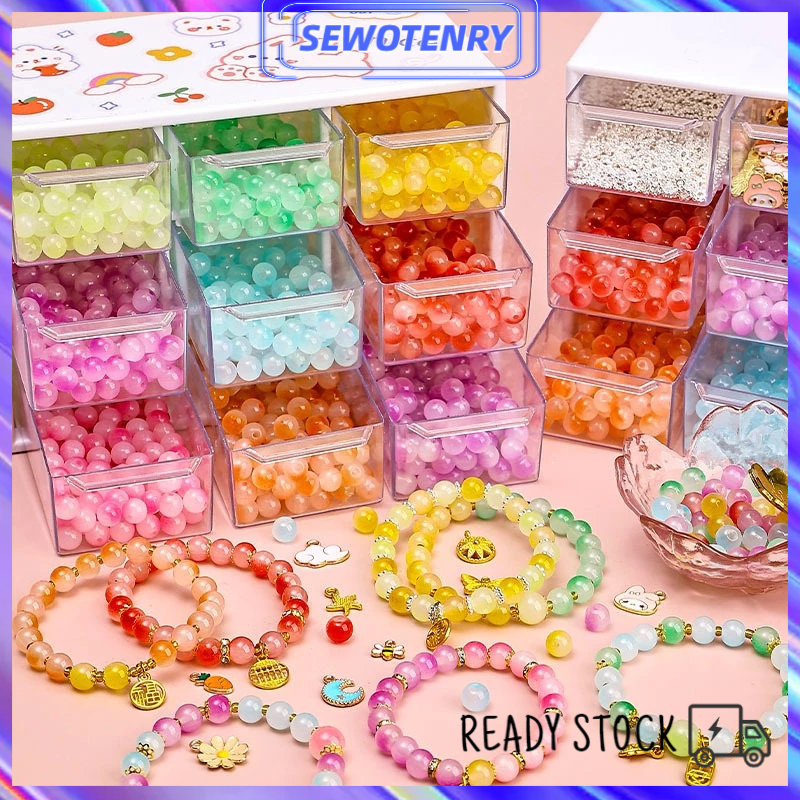 【Storage Box】DIY Gelang Set Manik Manik Kristal DIY Bracelet Gelang Set Aesthetic Mainan Anak Peremp