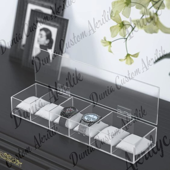 Kotak Jam Tangan Tutup Engsel Akrilik