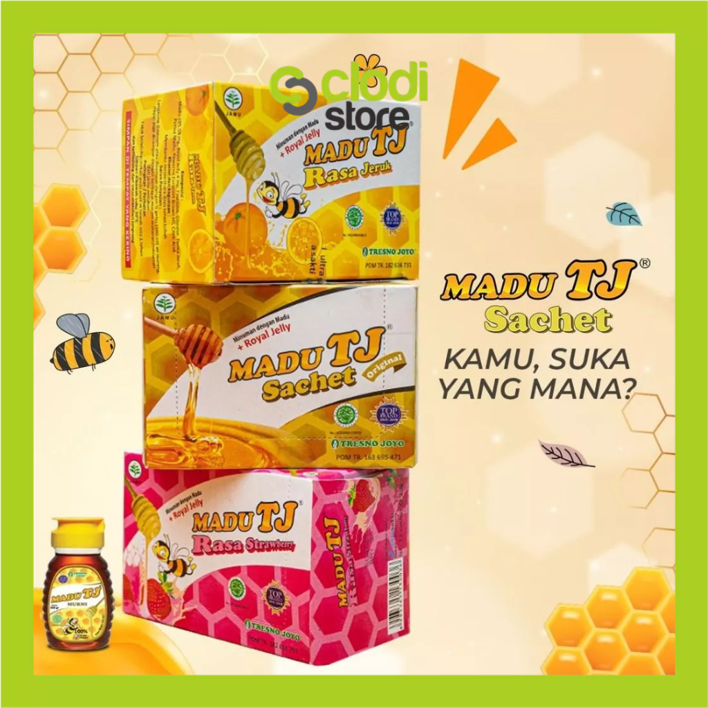 

Madu Sachet TJ Joybee Sachet / Box Madu TJ Sachet Original Jeruk Strawberry Box isi 12 Tresno