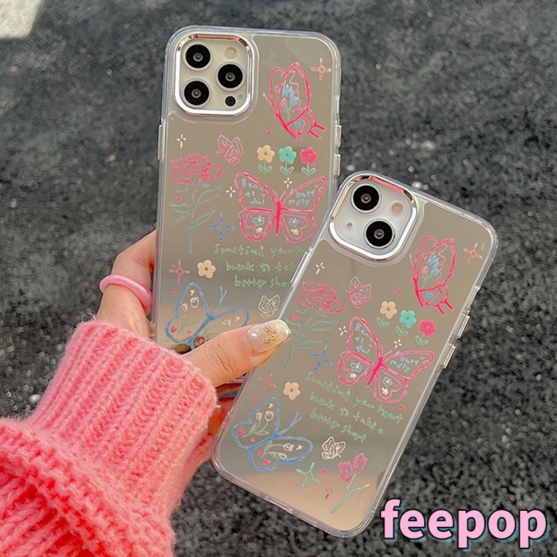 Kawaii Spiegel Mirror Case iPhone Untuk Casing HP Phone Case iphone 11 13 X XR XS 7Plus 8Plus- FEE