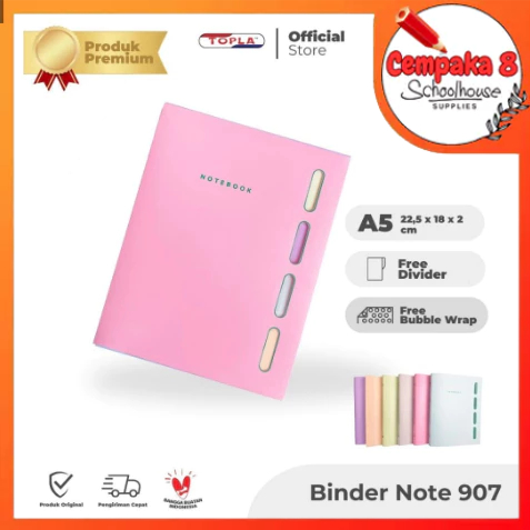 

TOPLA Binder Note 907 A5 Binder Buku Catatan Sekolah Kerja Kuliah Warna Pastel A5 - UTI0532