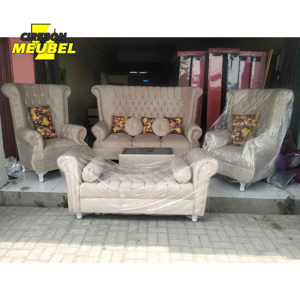 Sofa sultan wrna cream sofa sultan mewah sofa model terbaru CIREBON MEUBEL