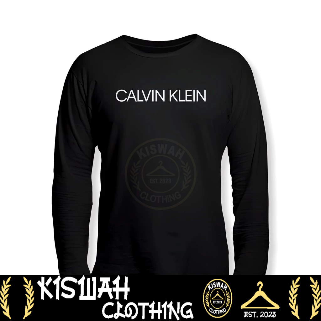 Kaos Tshirt Calvin Klein Logo Lengan Panjang Kaos Distro