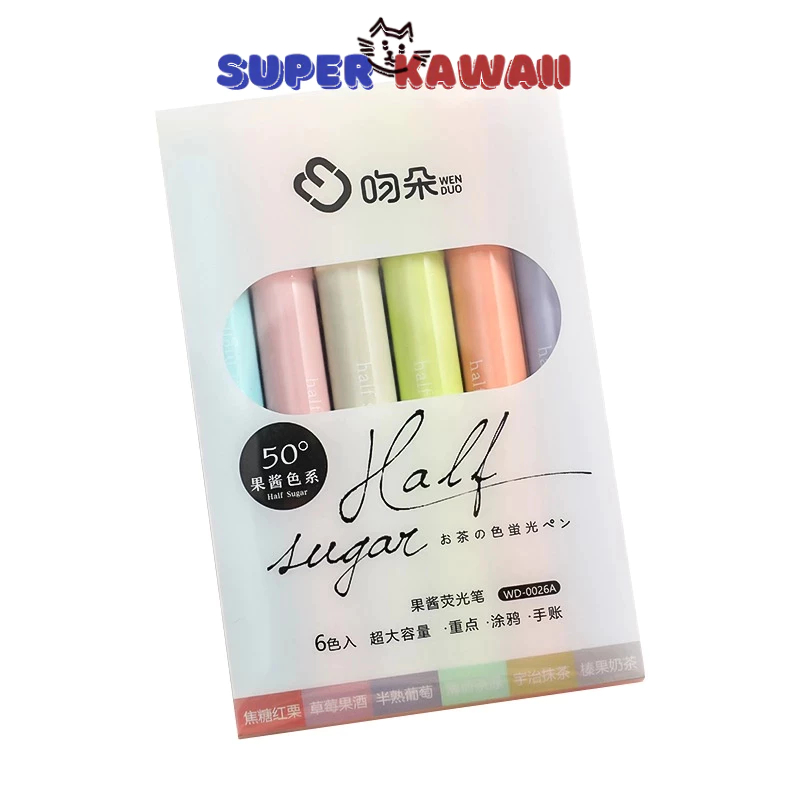 

Super Kawaii - [SK41] spidol highlighter 6 pcs warna soft pastel / marker