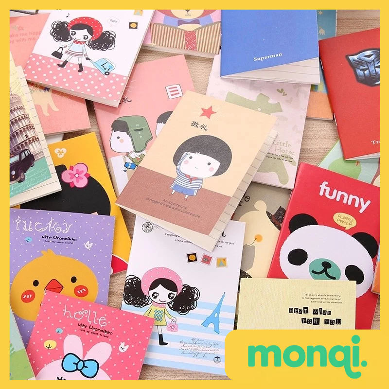 

MONQI Buku Tulis Mini Motif Kartun Note Book Mini Cartoon Mini Book Notepad Karakter Buku Tulis Memo Kecil