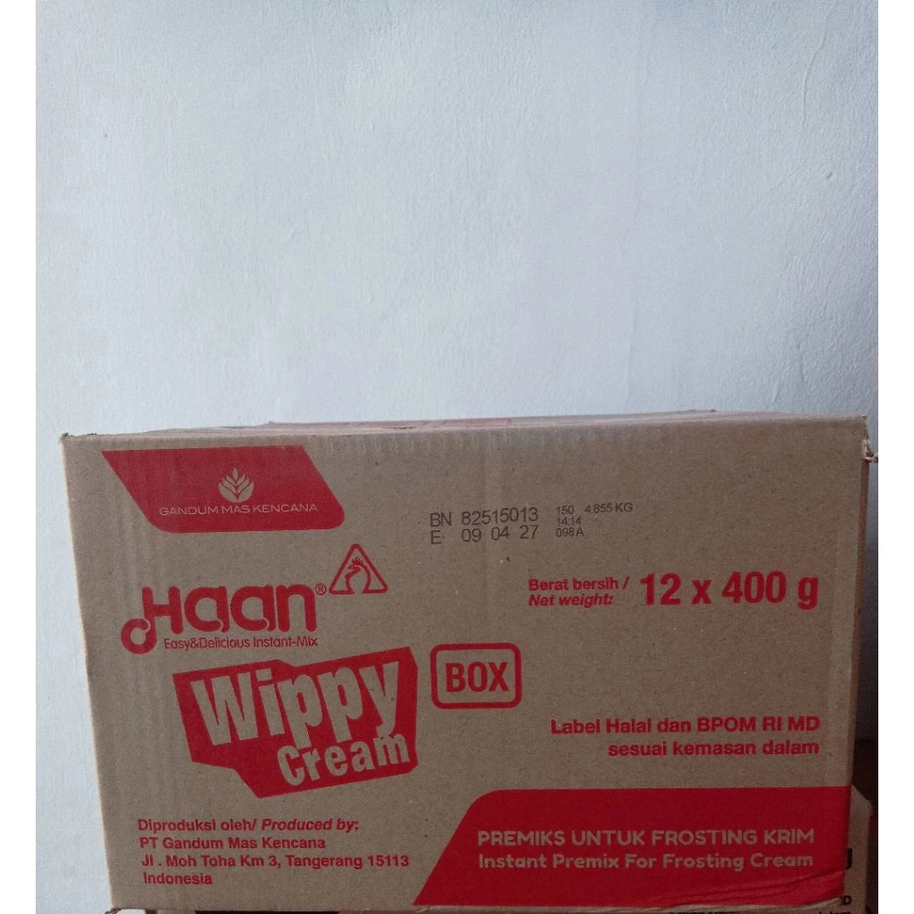 

haan wippy cream box 400g x 12/carton