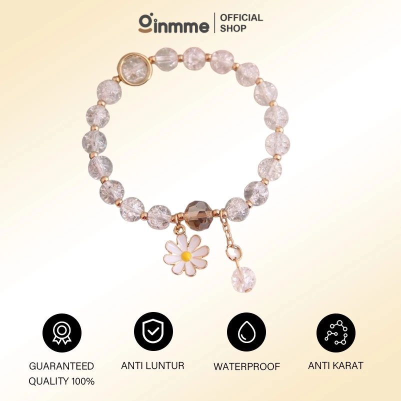 Ginmme Gelang  Daisy Kecil Manik-Manik Wanita Kristal Daisy Gelang Couple Fashion Accessories