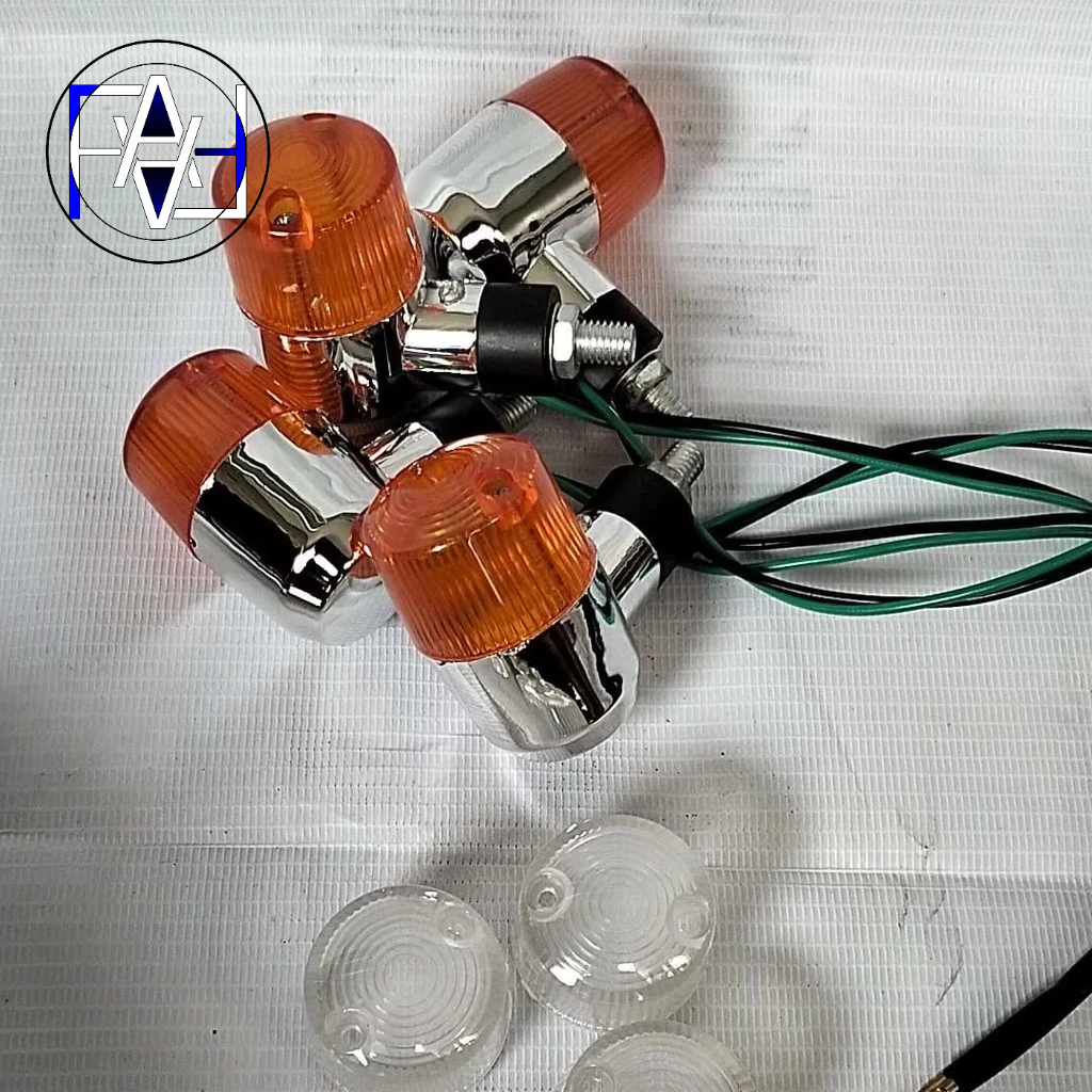 Lampu sein CB 100 GL Palu Bulat Pelastik 4 Biji Dop