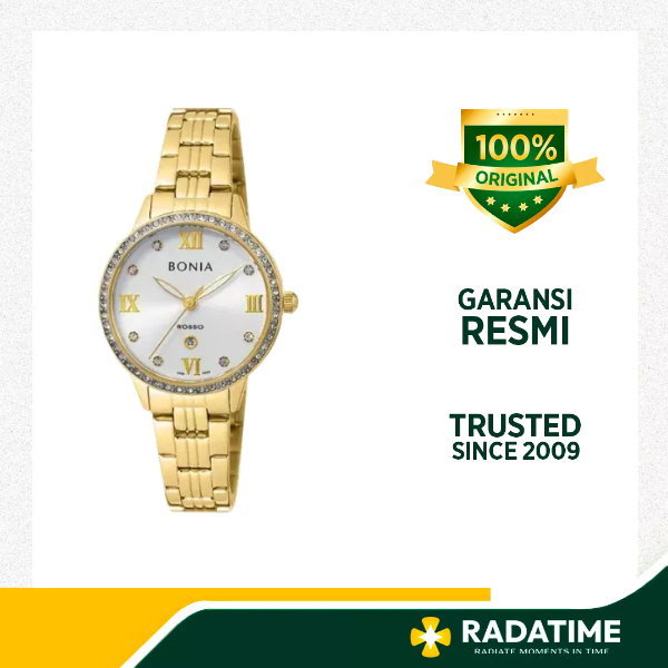 Jam Tangan Wanita Bonia Original Gold Garansi BNB10283-2243S X1