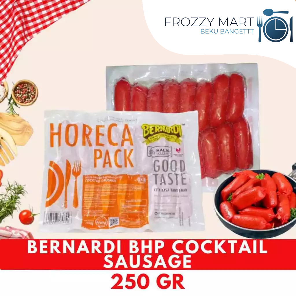 

BERNARDI BHP Cocktail Sausage 250gr – Sosis Sapi Mini Siap Masak
