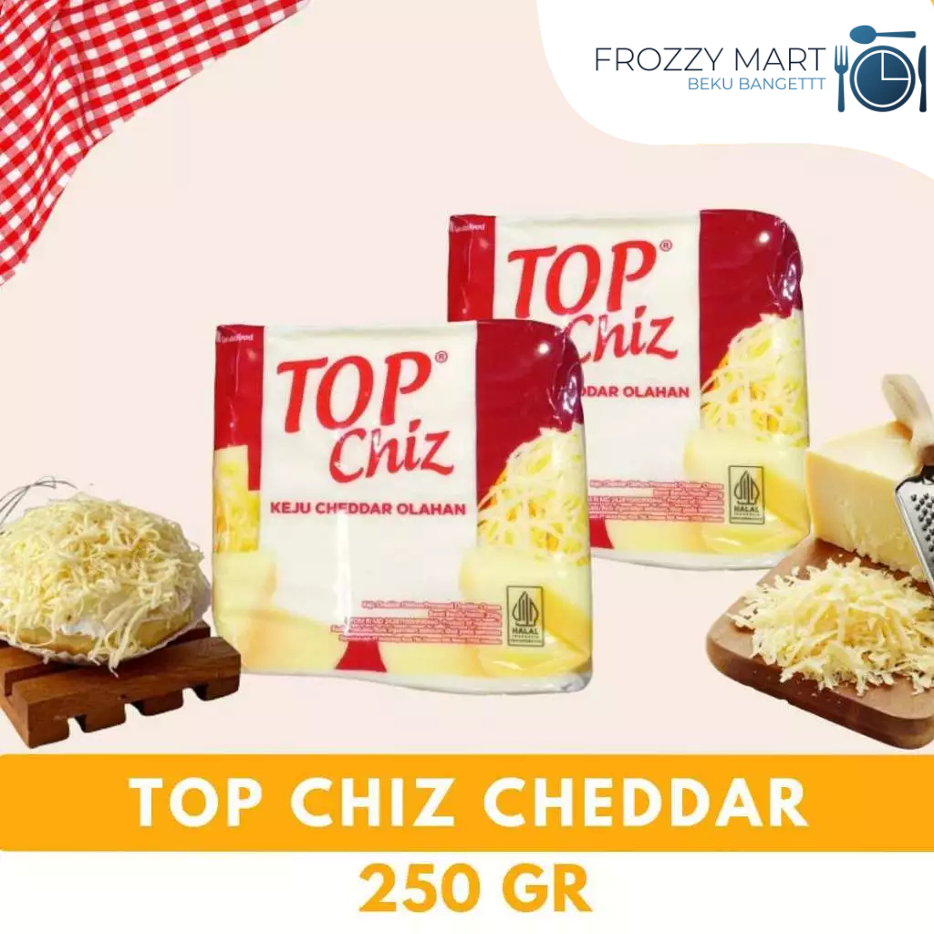 

TOP CHIZ Keju Cheddar 250gr – Keju Olahan Lezat & Serbaguna