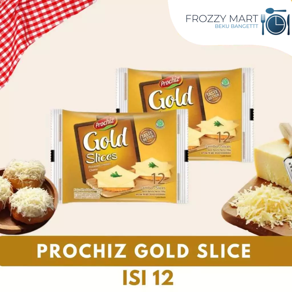 

PROCHIZ Gold Slice Isi 12 Lembar – Keju Lempar Siap Pakai, Gurih & Creamy