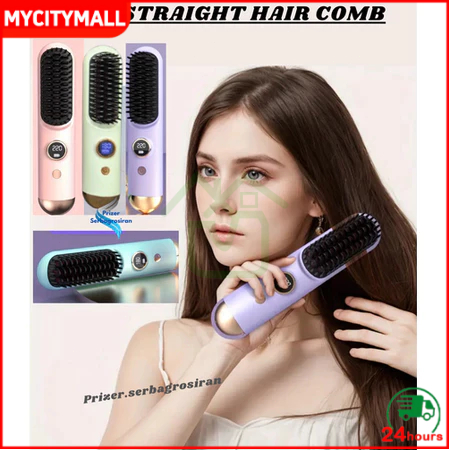 Sisir Catok Pelurus Rambut Elektrik Comb Sisir Pelurus Rambut Tanpa Kabel Cordless Hair straightener
