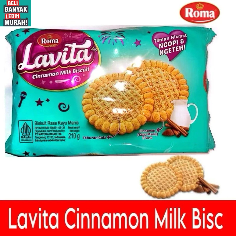

ROMA LAVITA CINNAMON MILK BISCUIT 210GR ( BELI BANYAK LEBIH MURAH )