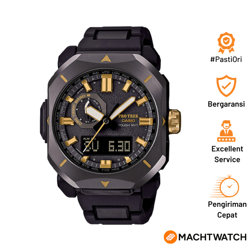 [PRJ] Jam Tangan Pria Casio Pro Trek PRW-6900ZE-1DR 50th Anniversary Zero To One Black Stainless Ste