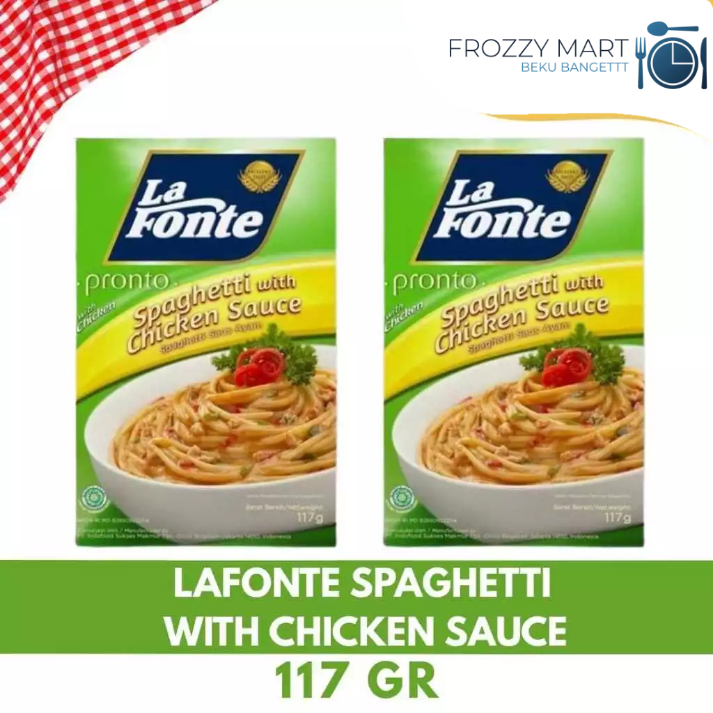 

LAFONTE Spaghetti with Bolognese Sauce 117gr / Spaghetti with Chicken Sauce 117gr – Spaghetti Instan
