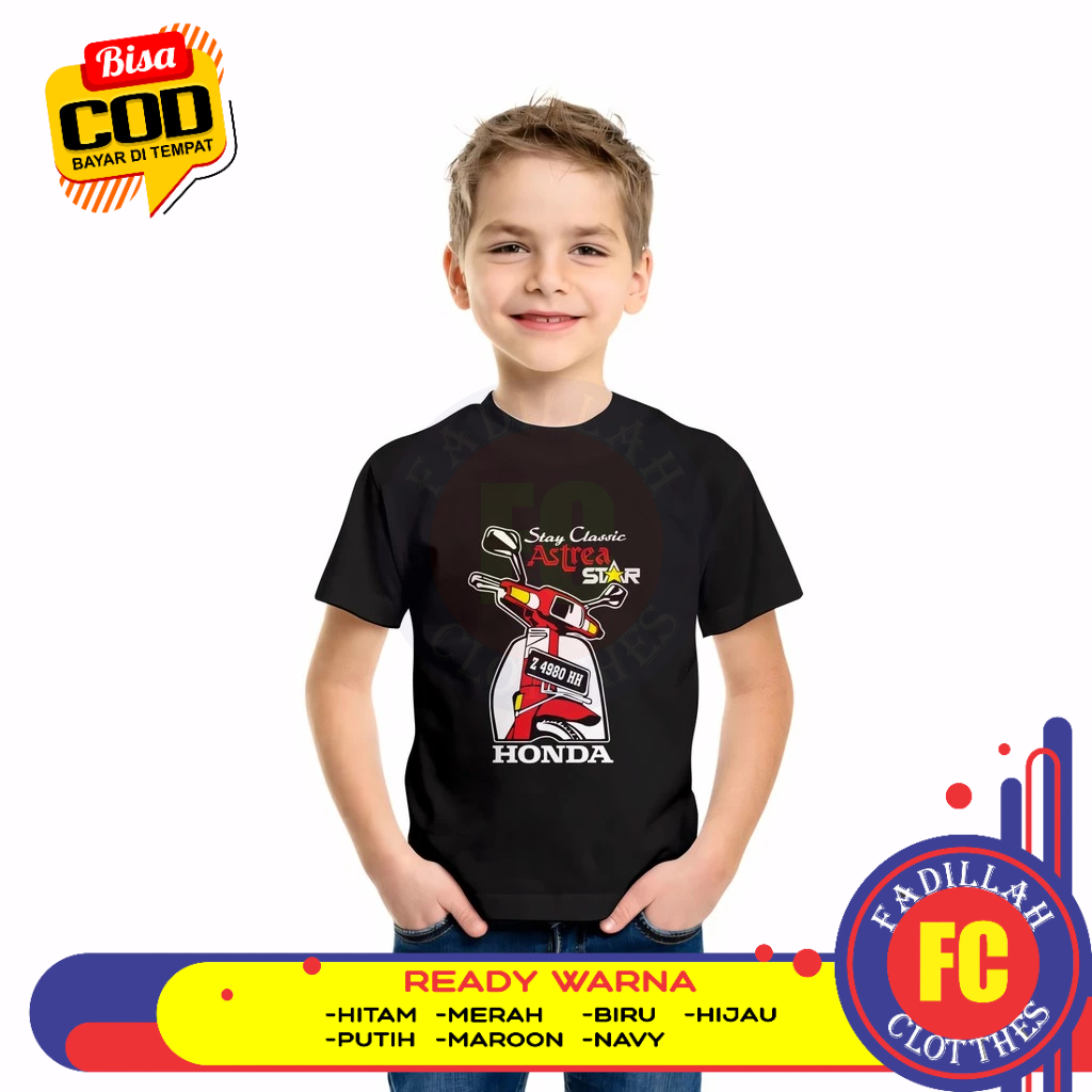 Baju Kaos Anak Motor Honda Astrea Star Stay Classic Request Plat Nomor Baju Otomotif