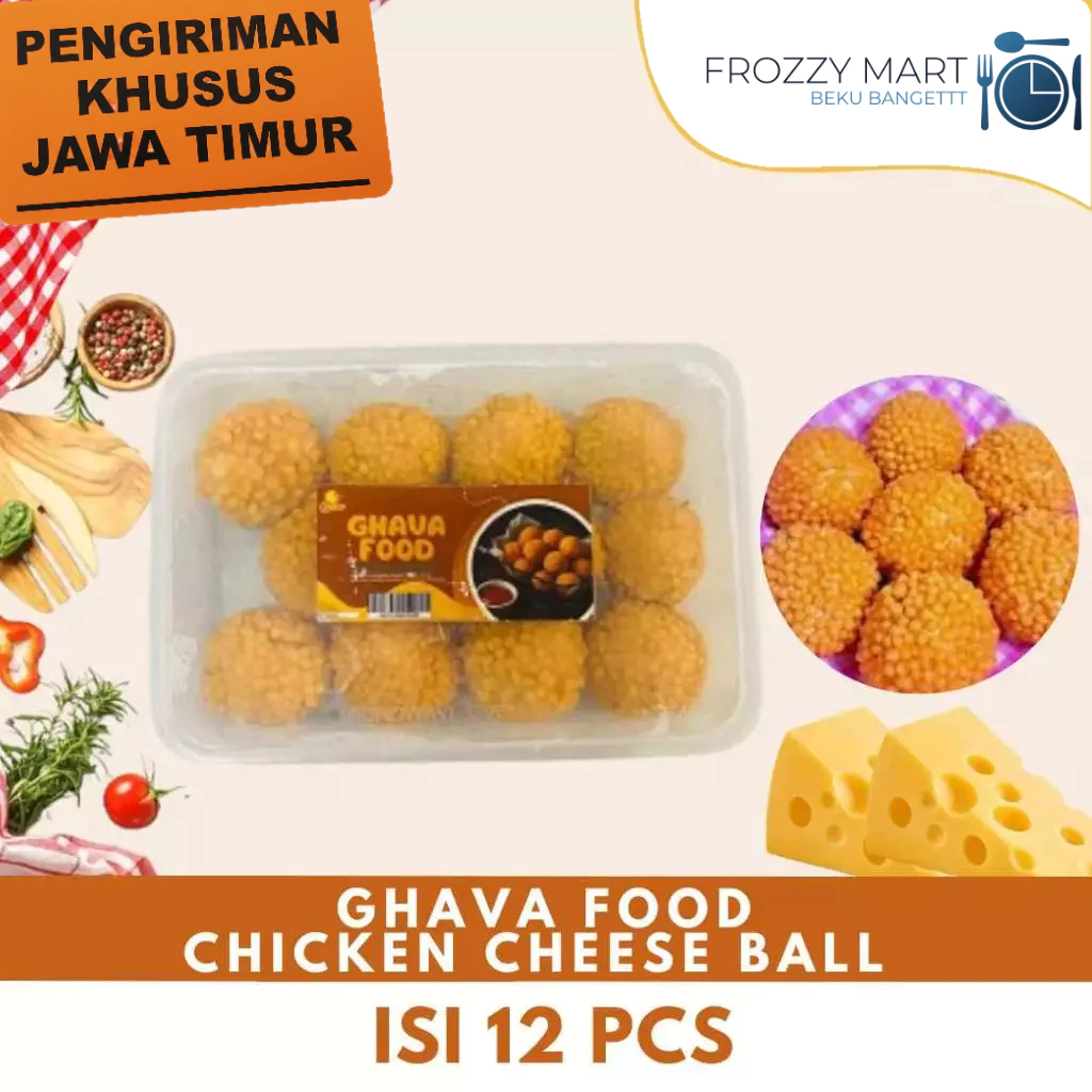 

GHAVA FOOD Chicken Cheese Ball Isi 12 Pcs – Bola Ayam Keju Frozen Enak Praktis