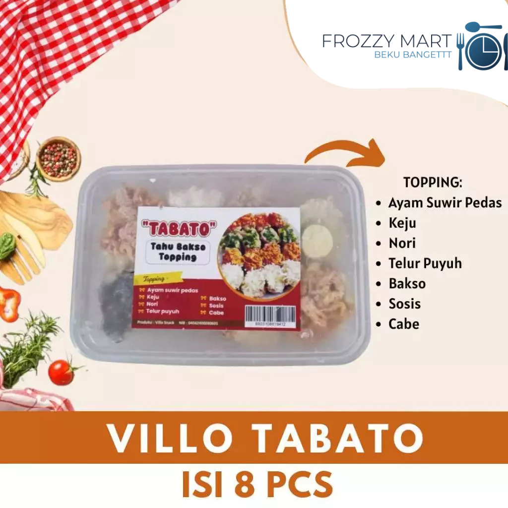 

Villo Tabato Isi 8 Pcs – Snack Goreng Spesial Tabato Super Crispy