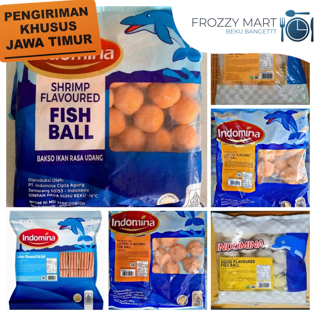 

Indomina Flavoured Series Frozen | Bakso Rasa Crab, Lobster, Salmon, Shrimp, Squid | 500gr
