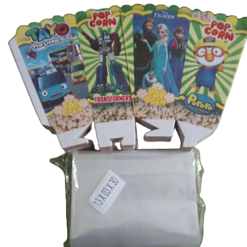 Plastik dan Bungkus Popcorn Ukuran 12x6 cm / Kertas Popcorn / Kotak Popcron Dus Popcron