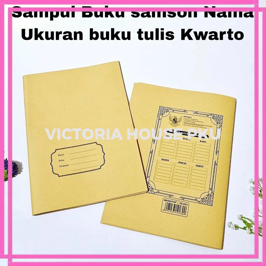 

VHP - Sampul Buku Sekolah / Sampul Coklat 20 Lembar / Sampul Buku Coklat Nama Quarto Kwarto Boxy Nama Polos Motif