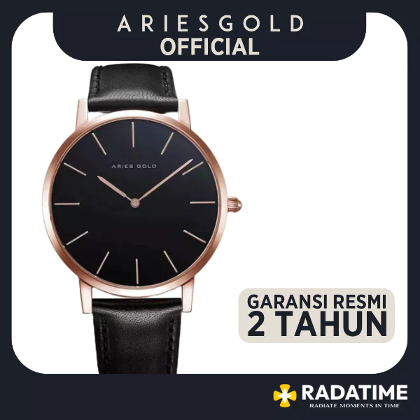 [FREE MUG] Jam Tangan Pria Aries Gold Original & Garansi Resmi 2 Tahun G-1022-RG-BK