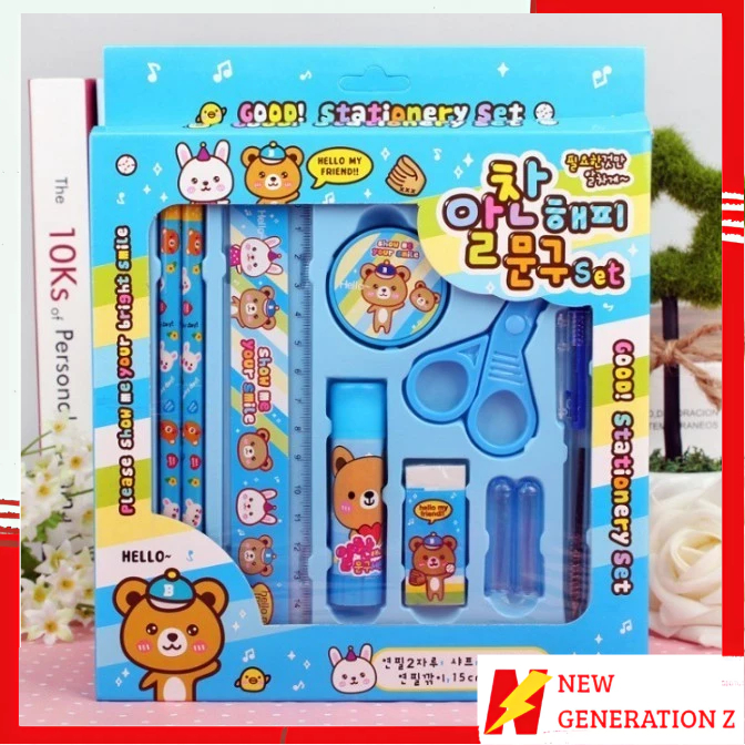 

NGZ Paket Alat Tulis set 8in1 Stationery Set Study Set Anak Karakter Set Alat Tulis Anak TK