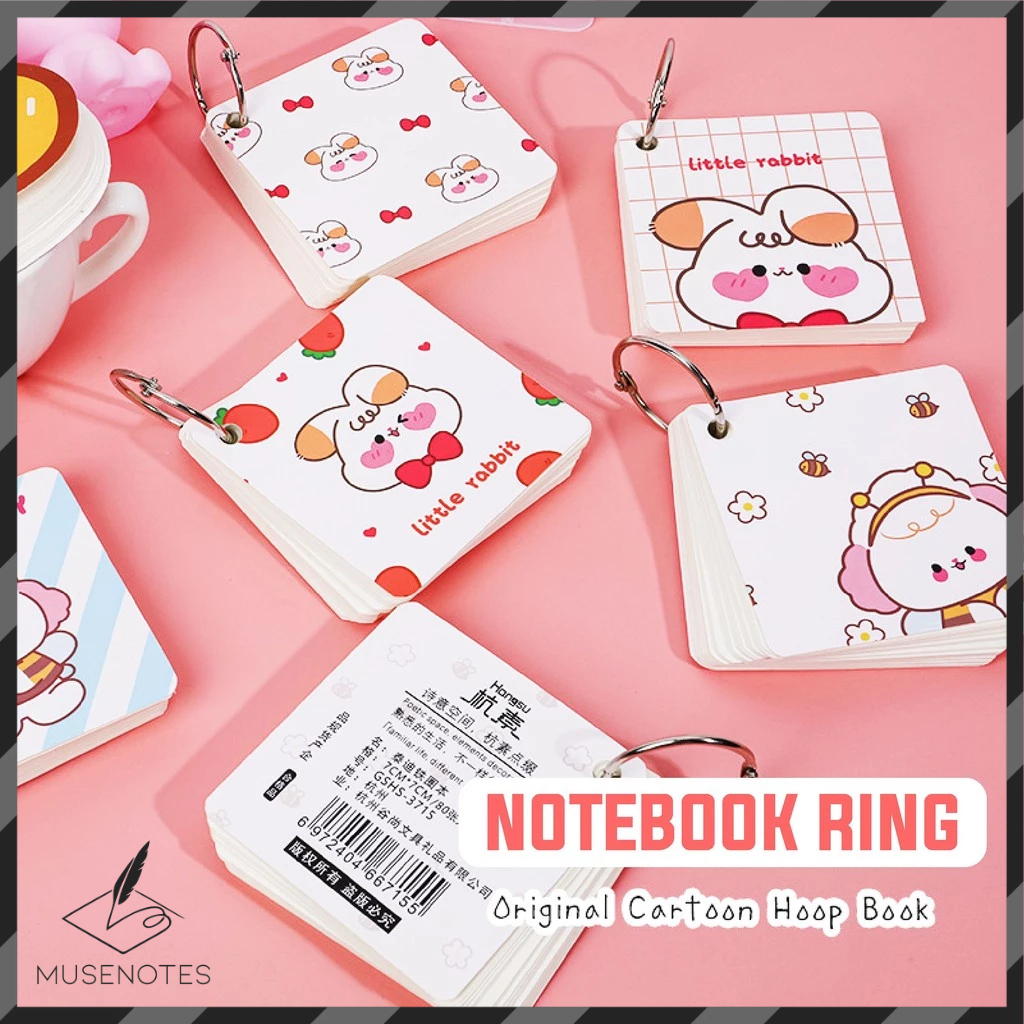

Notebook Ring Loose Leaf Note Book Gantungan isi 80 Lembar Buku Catatan Notepad Mini Book S-LL001