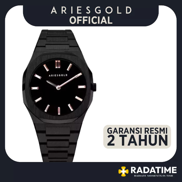 [FREE MUG] Jam Tangan Pria Aries Gold Original & Garansi Resmi 2 Tahun G-1031-BK-BKRG